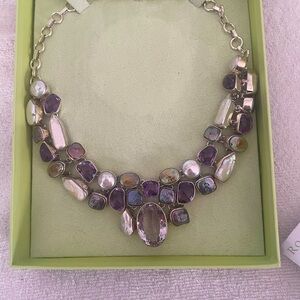 Elegant Purple and Silver Necklace